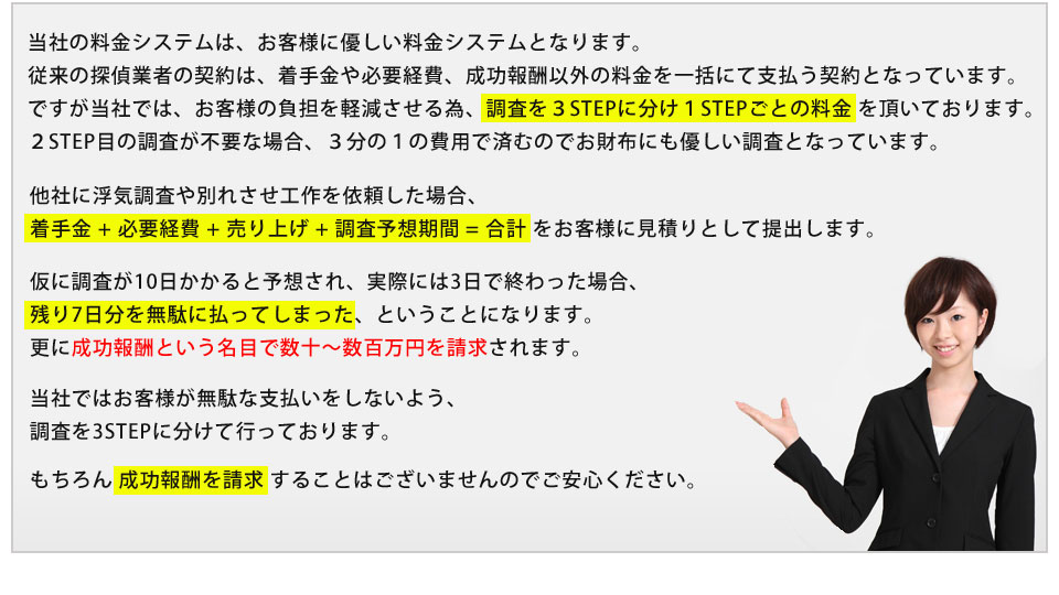 調査を3回に分けての料金支払い